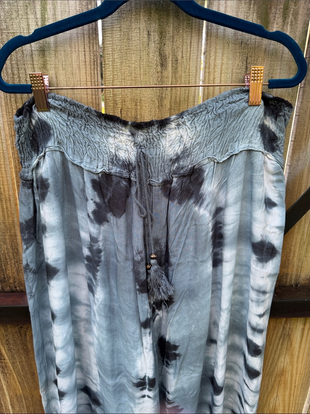 Aruba Blue tie dye wide leg pants, size Large - Picture 2 of 4